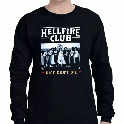 Graphic Long Sleeve T Shirt Hellfire Club Dice Dont Die 1