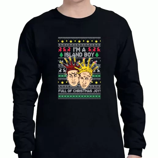 Graphic Long Sleeve T Shirt Im An Island Boy Christmas Joy Xmas Clothing Sale 1