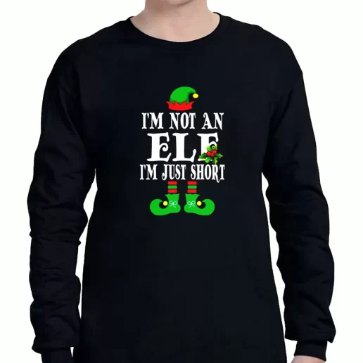 Graphic Long Sleeve T Shirt Im Not An Elf Im Just Short Xmas Clothing Sale 1