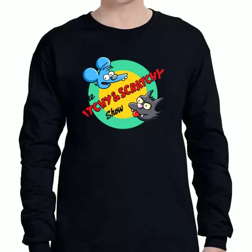 Graphic Long Sleeve T Shirt Itchy And Scratchy Show Rocket 1