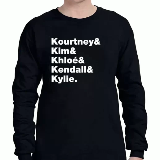 Graphic Long Sleeve T Shirt Kourtney Kim Chloe Kendall And Kylie Family 1