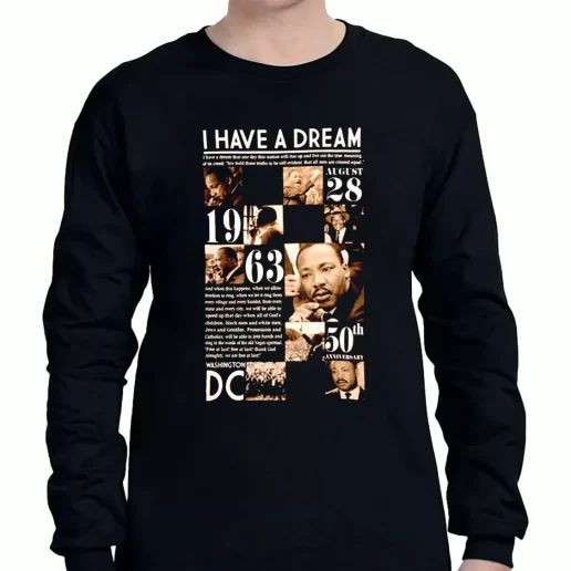 Graphic Long Sleeve T Shirt Martin Luther King Anniversary 1963 1