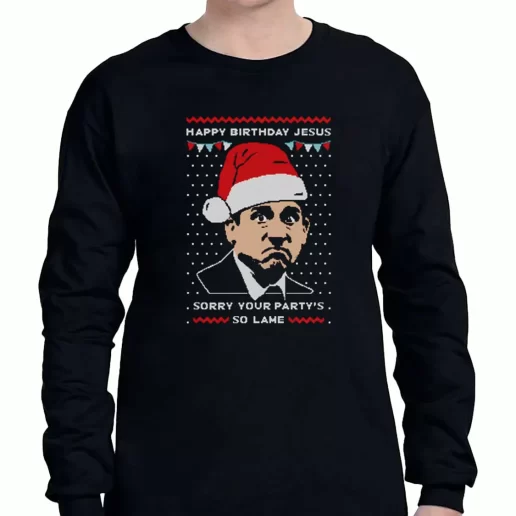 Graphic Long Sleeve T Shirt Michael Scott The Office Christmas Xmas Clothing Sale 1