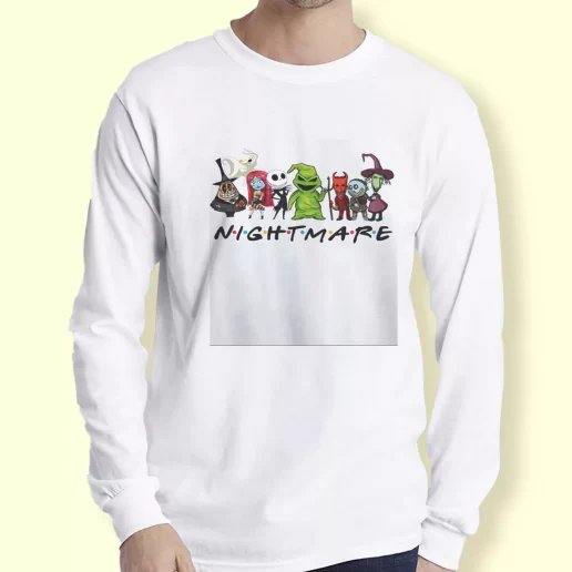 Graphic Long Sleeve T Shirt Nightmare Before Christmas Friends Xmas Top 1