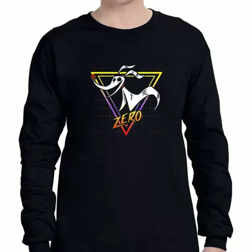 Graphic Long Sleeve T Shirt Nightmare Before Christmas Zero Retro 90s Xmas Clothing Sale 1