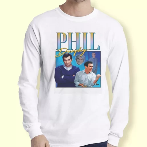 Graphic Long Sleeve T Shirt Phil Dunphy Homage Tv Show Xmas Top 1