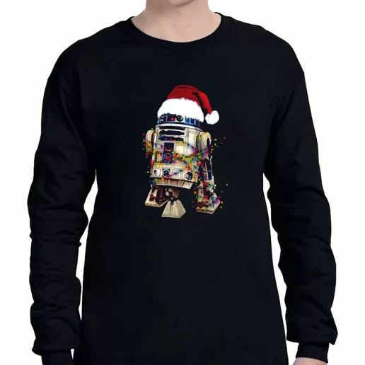 Graphic Long Sleeve T Shirt R2D2 Christmas Lights Xmas Clothing Sale 1