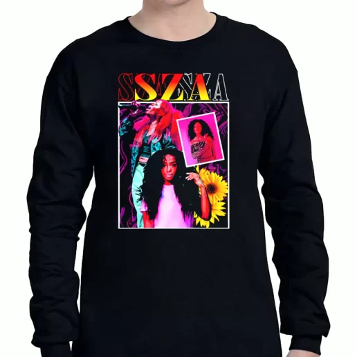 Graphic Long Sleeve T Shirt SZA Girl Rapper 90s Bootleg Retro 1