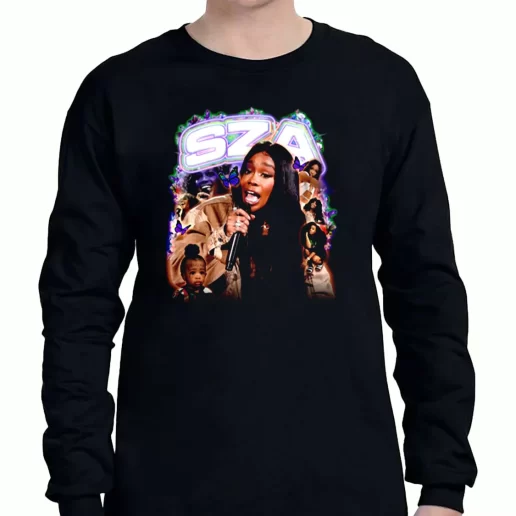 Graphic Long Sleeve T Shirt SZA Rapper Icon Butterfly 1