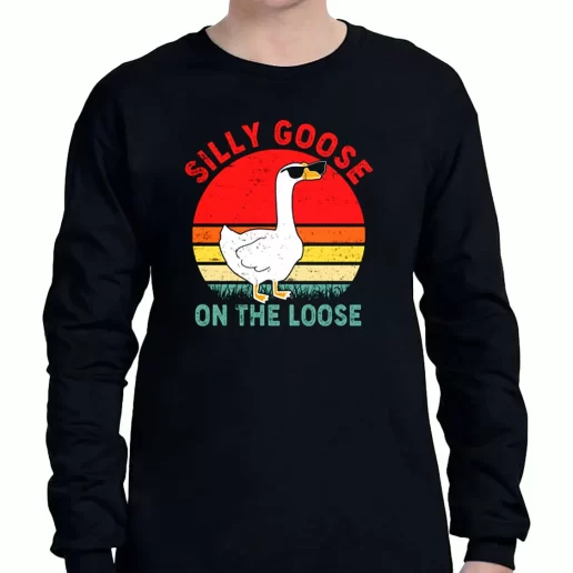 Graphic Long Sleeve T Shirt Silly Goose On The Loose 1