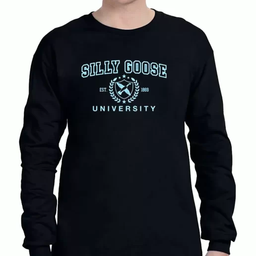 Graphic Long Sleeve T Shirt Silly Goose University Est 1869 1