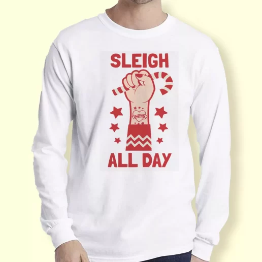 Graphic Long Sleeve T Shirt Sleigh All Day Xmas Top 1
