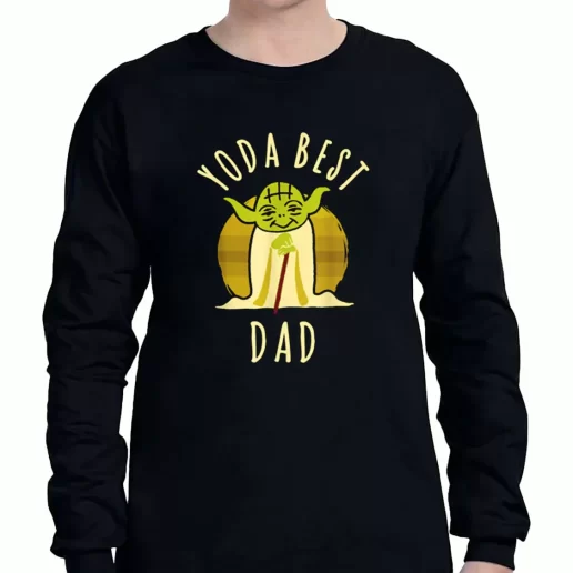 Graphic Long Sleeve T Shirt Star Wars Yoda Best Dad a Father Day Gift 1