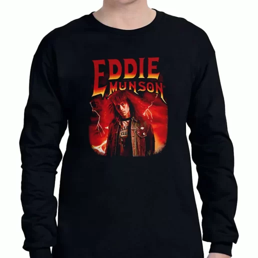 Graphic Long Sleeve T Shirt Stranger Things Eddie Munson HellFire Club 1