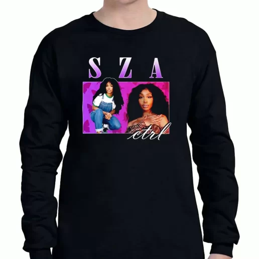 Graphic Long Sleeve T Shirt Sza CTRL Retro Vintage Hip Hop 1