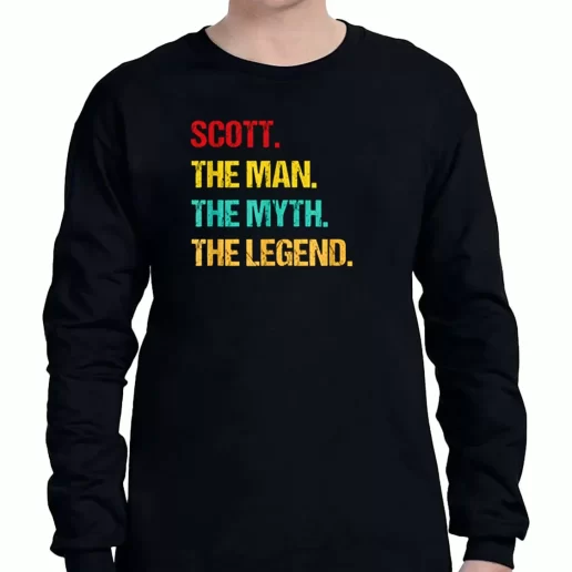 Graphic Long Sleeve T Shirt Travis Scott The Man The Myth The Legend 1