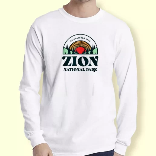 Graphic Long Sleeve T Shirt Utah Zion National Park Gift For Earth Day 1