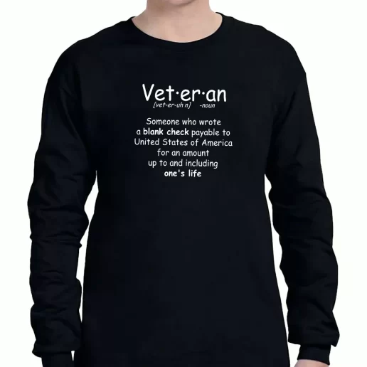 Graphic Long Sleeve T Shirt Veteran Definition American Veterans Day 1