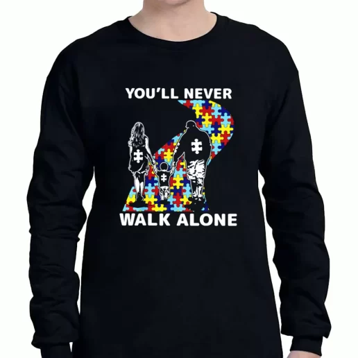 Graphic Long Sleeve T Shirt Youll Never Walk Alone Autism Awareness a Father Day Gift 1