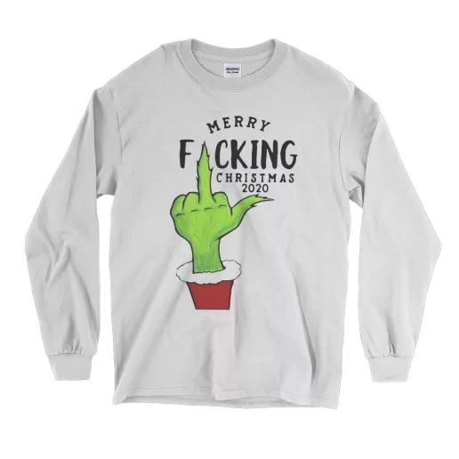 Grinch Hand Merry Fucking Christmas Long Sleeve T Shirt Christmas Outfit 1