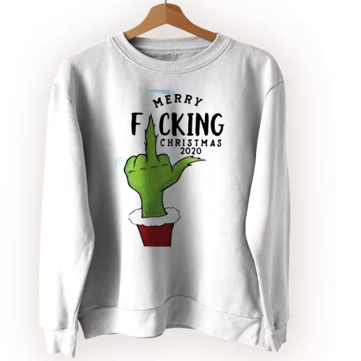 Grinch Hand Merry Fucking Christmas Ugly Christmas Sweater 1