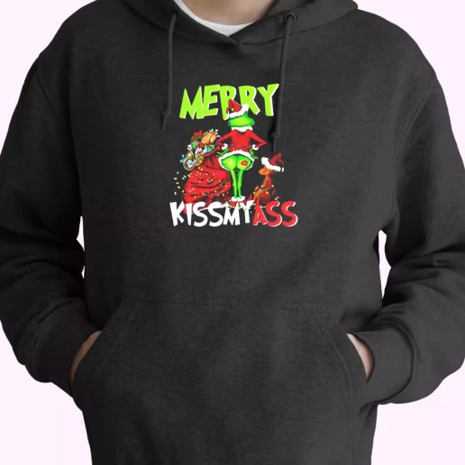 Grinch Merry Kiss My Ass Hoodie Xmas Outfits 1