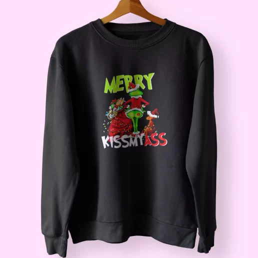 Grinch Merry Kiss My Ass Sweatshirt Xmas Outfit 1