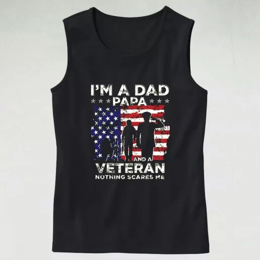 Im A Dad Papa And A Veteran Army Tank Top 1