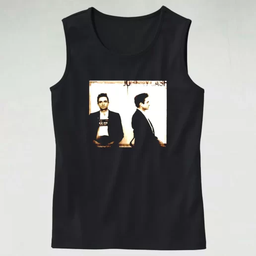 Johnny Cash Mugshot Aesthetic Tank top 1