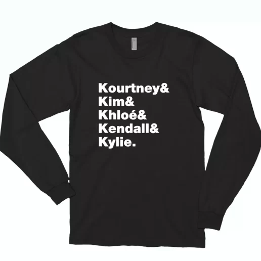 Kourtney Kim Chloe Kendall And Kylie Family Trendy Long Sleeve T Shirt 1