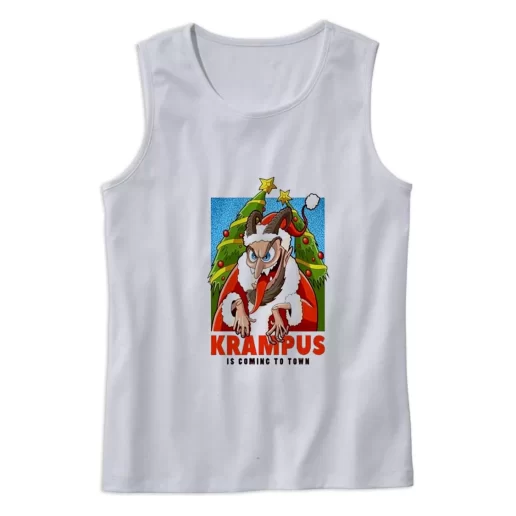 Krampus Is Coming To Town Gym Christmas Tank Top 1