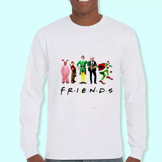 Long Sleeve T Shirt Design Friends Christmas Movie Watching Christmas Day Gift 1