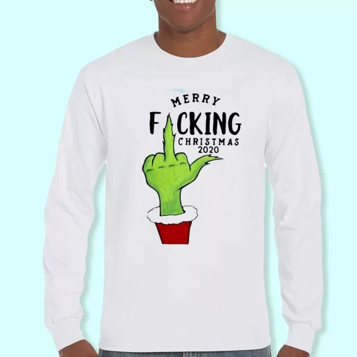 Long Sleeve T Shirt Design Grinch Hand Merry Fucking Christmas Christmas Day Gift 1