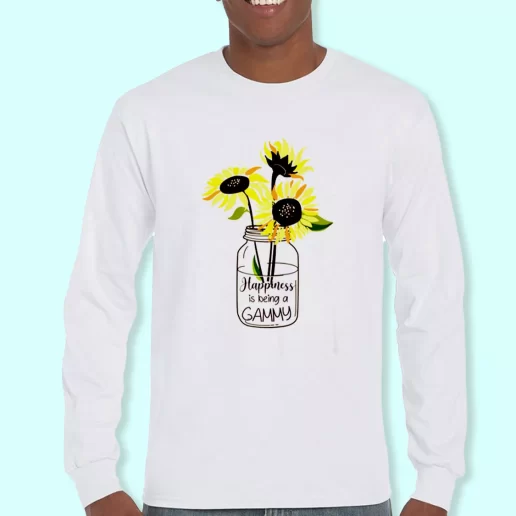 Long Sleeve T Shirt Design Happiness Is Being Gammy Life Sunflower Costume For Earth Day 1