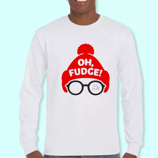 Long Sleeve T Shirt Design Oh Fudge Santa Christmas Day Gift 1