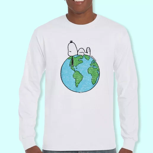 Long Sleeve T Shirt Design Peanuts Snoopy On Top Of The World Costume For Earth Day 1