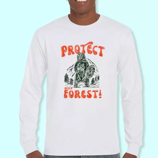 Long Sleeve T Shirt Design Protect Our Forest Costume For Earth Day 1