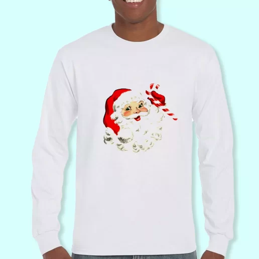 Long Sleeve T Shirt Design Retro Santa Design Christmas Day Gift 1