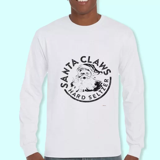 Long Sleeve T Shirt Design Santa Claus Hard Seltzer Christmas Day Gift 1