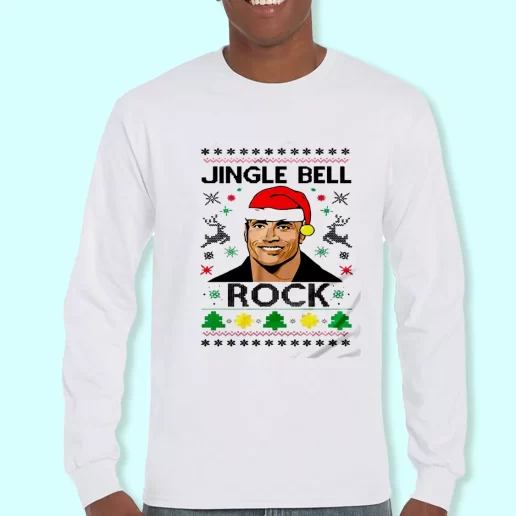 Long Sleeve T Shirt Design The Rock Jingle Bell Rock Christmas Day Gift 1