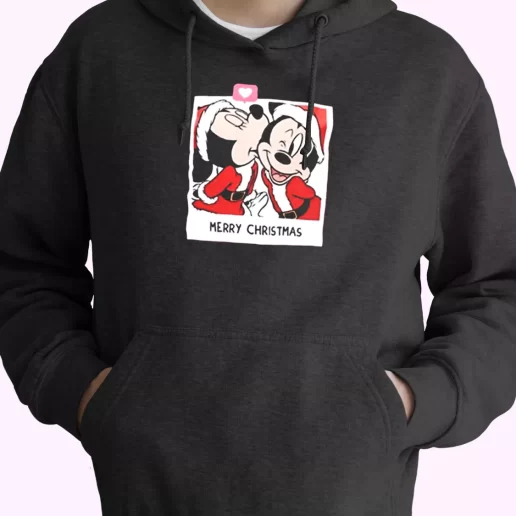 Love SANTA MICKEY MOUSE AND MINNIE Hoodie Xmas Outfits 1