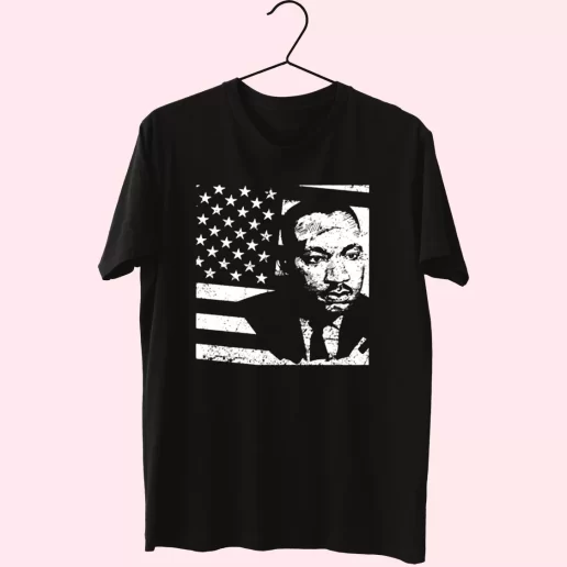 Martin Luther King Jr Distressed Mlk Flag MLK Day T Shirt 1