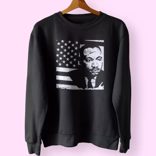 Martin Luther King Jr Distressed Mlk Flag MLK Sweatshirt 1