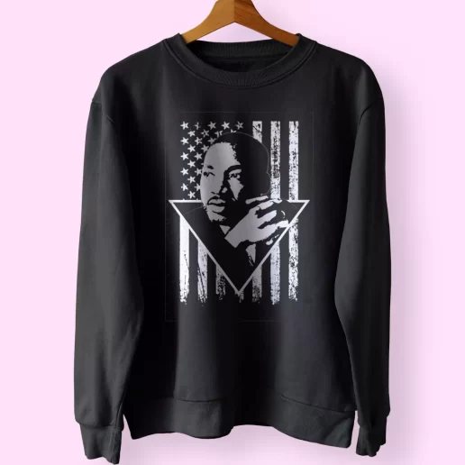 Martin Luther King Jr Distressed Usa Flag MLK Sweatshirt 1