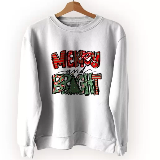 Merry Bright Christmas Trees Ugly Christmas Sweater 1