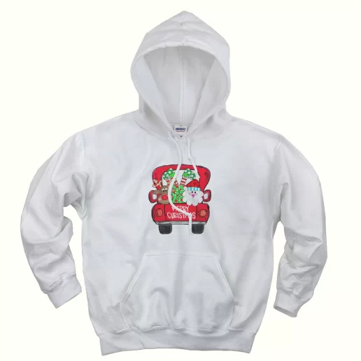 Merry Christmas Red Trees Truck Ugly Christmas Hoodie 1