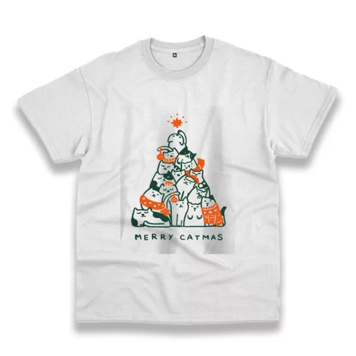 Merry Meowy Catmas Funny Christmas T Shirt 1