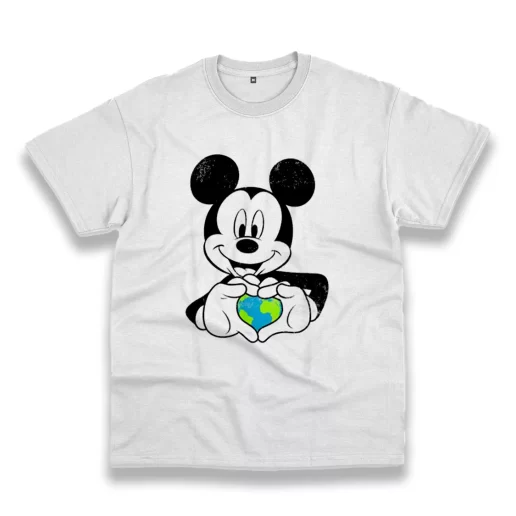 Mickey Holding Earth Casual Earth Day T Shirt 1