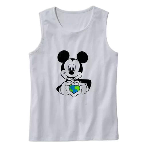 Mickey Holding Earth Day Tank Top 1