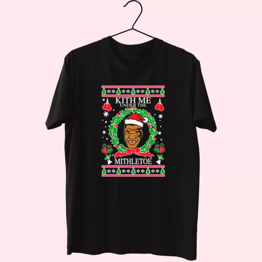 Mike Tyson Kith Me Under The Mithletoe T Shirt Xmas Design 1